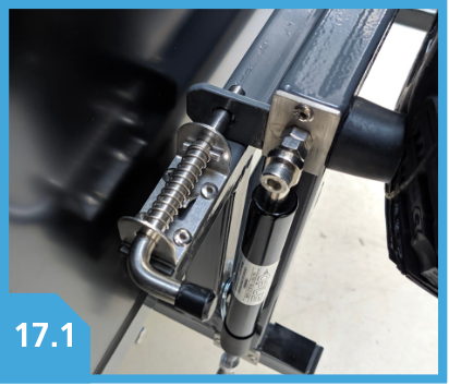 Raise and fasten spare wheel