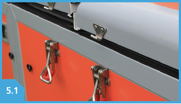 All four clamps opened