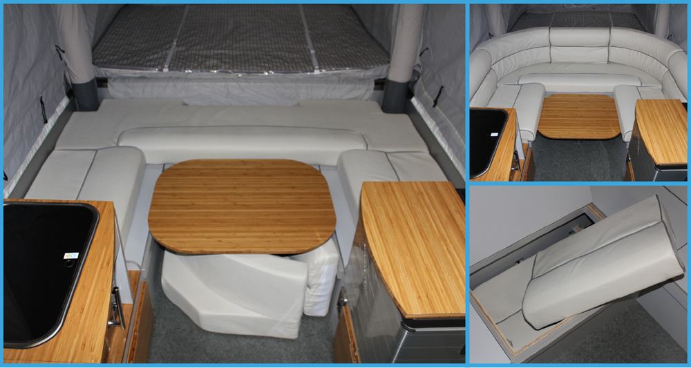 Positioned cushions for lounge area