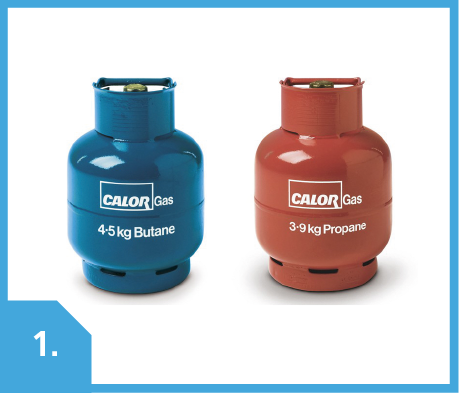Butane and propane gas bottles