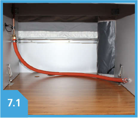 Hose pulled from kitchen base